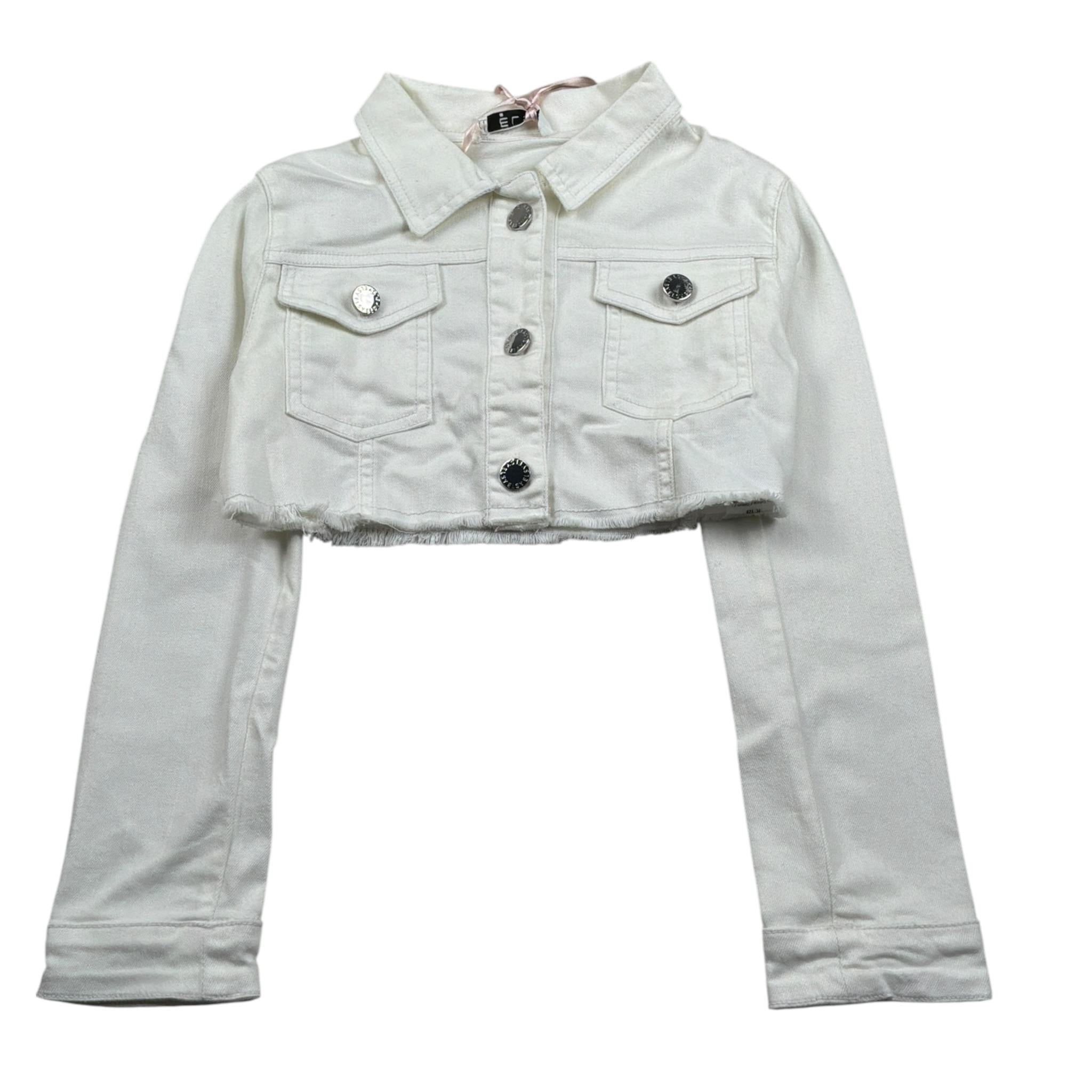 Elsy Giubbino tinta unita In Denim Bianco per Bambina LUPO BIANCO ELSY 