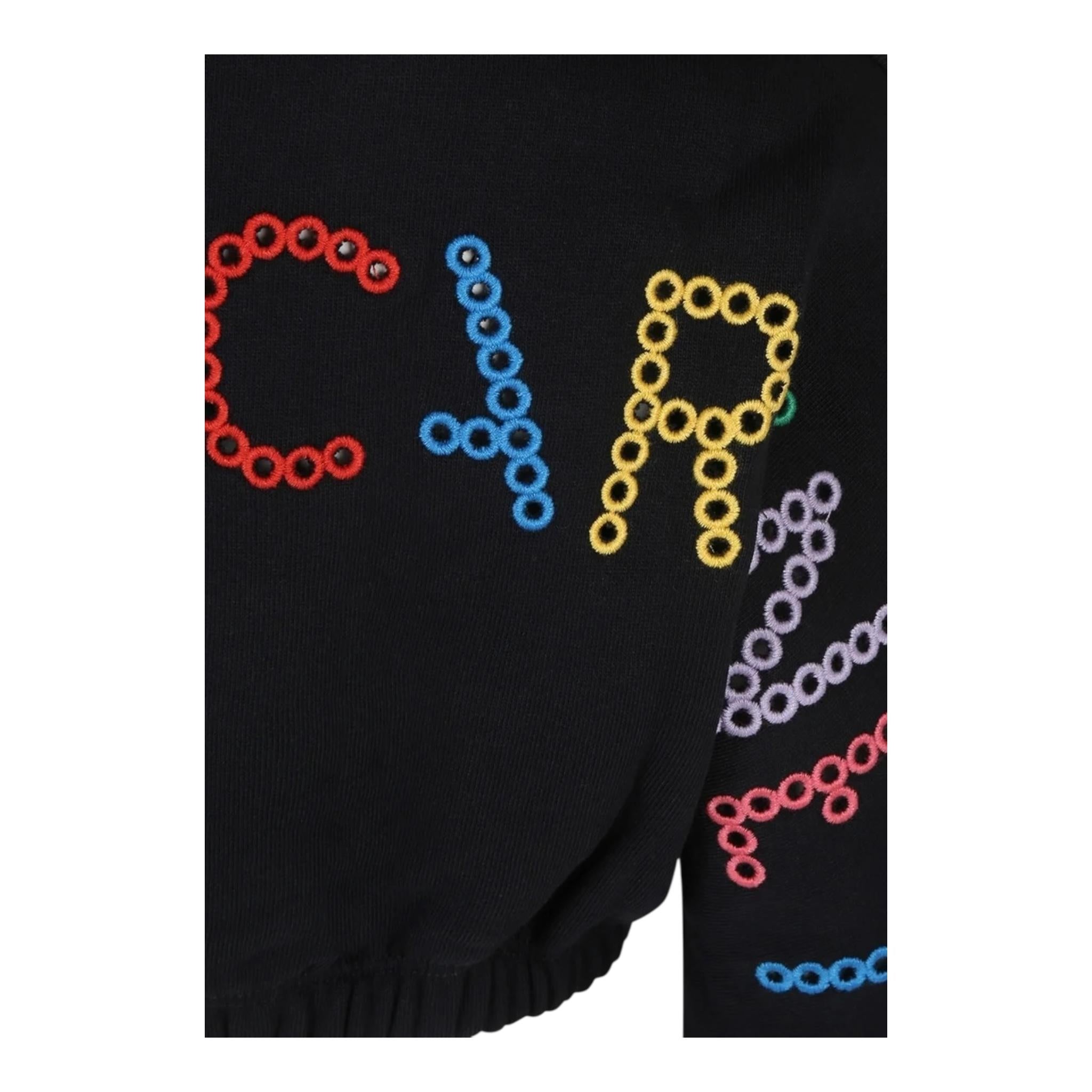 STELLA McCARTNEY felpa girocollo tinta unita con stampa retro Nero per Bambina TV4D40 NERO STELLA McCARTNEY 