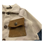 NEVER TOO camicia tricolore con taschino in camoscio Beige per Neonato NT2218N BEIGE NEVER TOO 