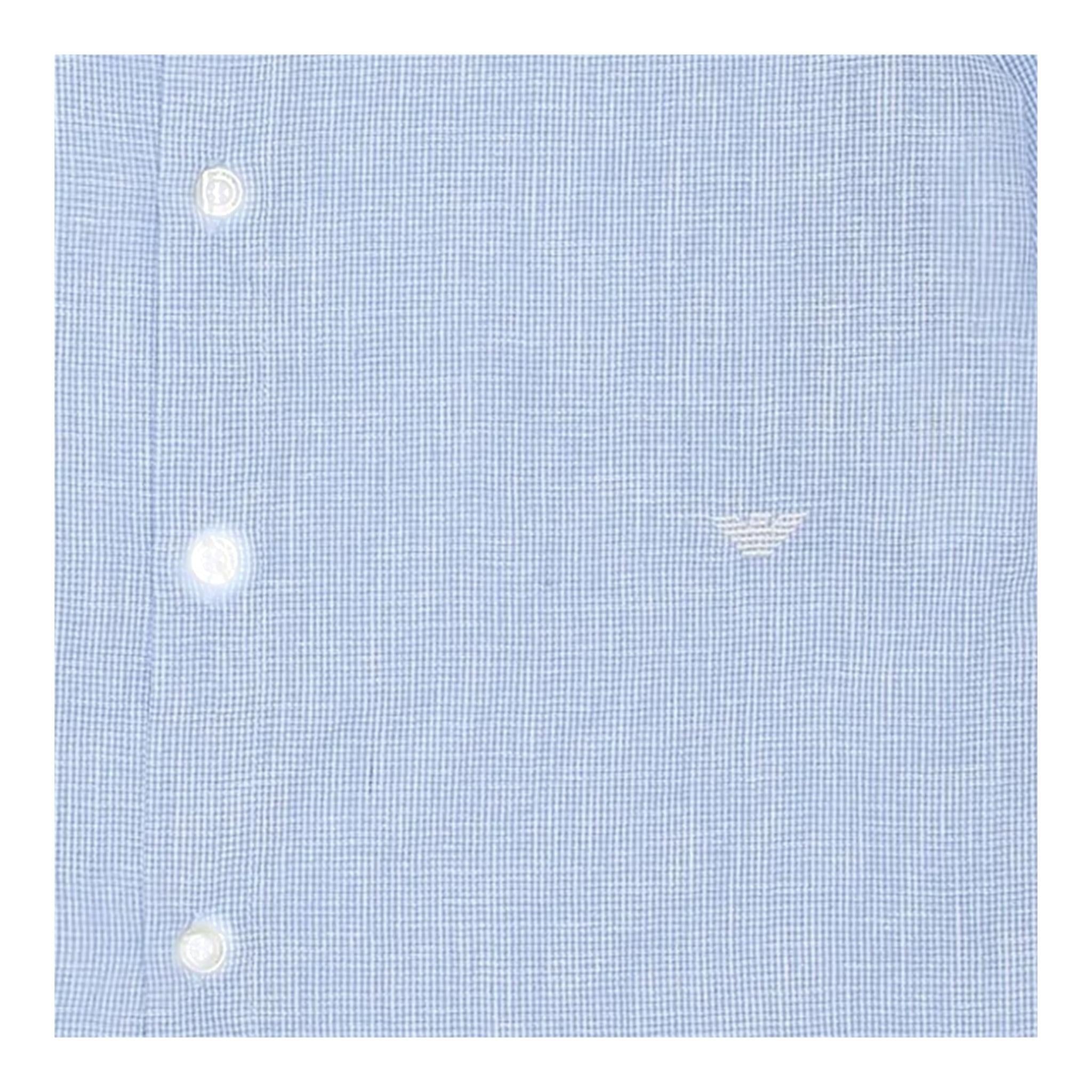 Emporio Armani Camicia Tinta Unita con Manica Lunga E Microfantasia per Bambino 3D4CJD AZZURRO EMPORIO ARMANI 