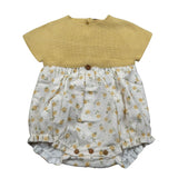 Wedoble Pagliaccetto Mezza Manica Bicolore per Neonata V2507405E BIANCO/GIALLO WEDOBLE 