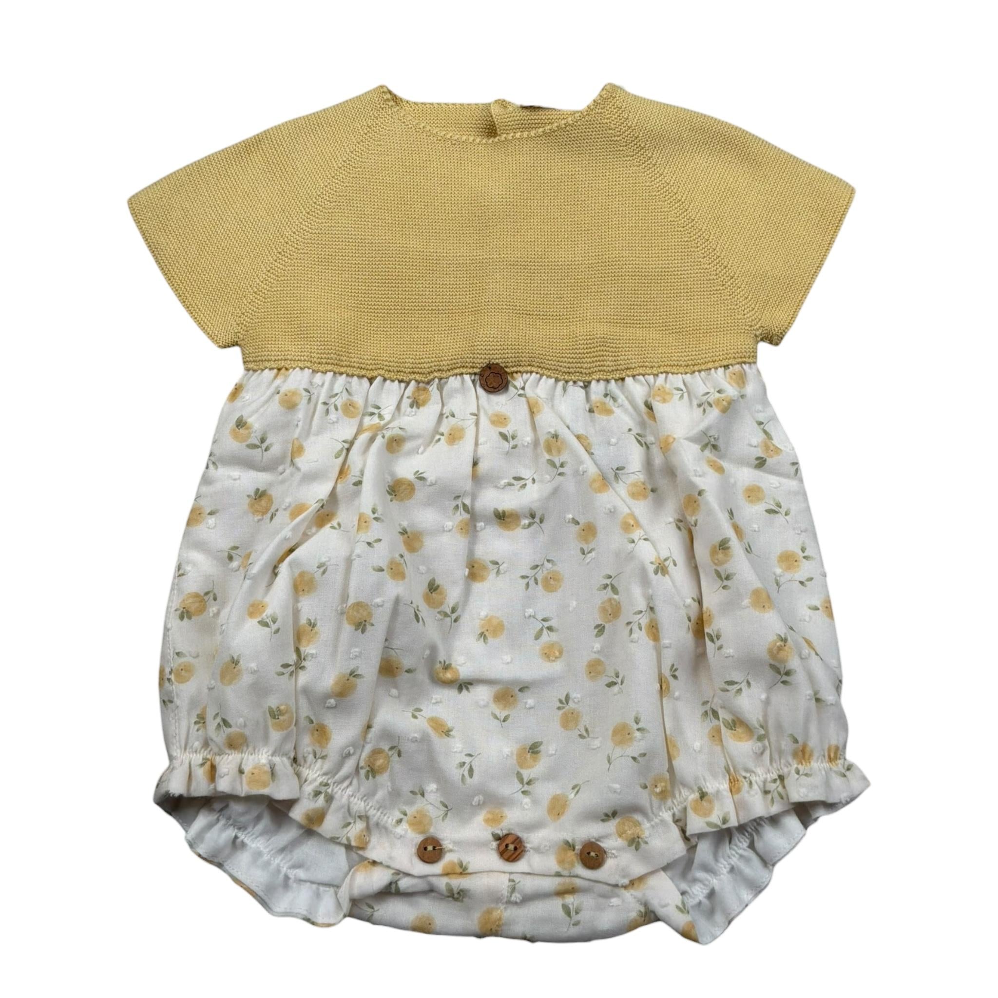 Wedoble Pagliaccetto Mezza Manica Bicolore per Neonata V2507405E BIANCO/GIALLO WEDOBLE 