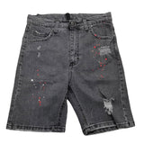 Never Too Bermuda In Denim Tinta Unita Con Girovita Regolabile Nero Per Bambino