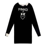 PINKO abito in maglia mezzo collo tinta unita con stampa in contrasto Nero per Bambina F4PIJGDR088 NERO PINKO 
