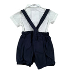 Barcellino Completo 3 Pezzi Camicia-Salopette-Papillon per Neonato 120703 BIANCO/BLU BARCELLINO 