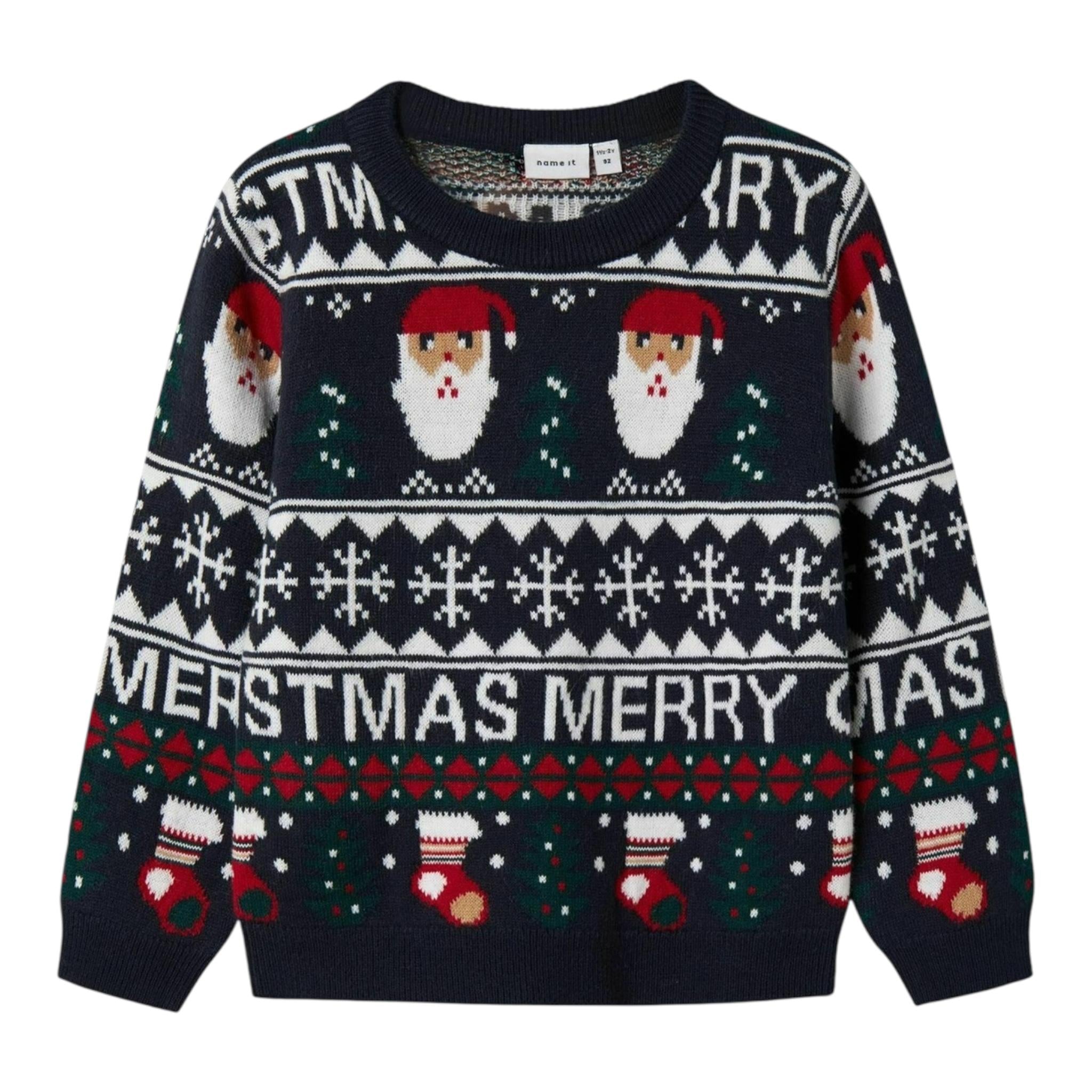 NAME IT maglia girocollo fantasia natalizia Blu per Bambino 13235186 BLU NAME IT 