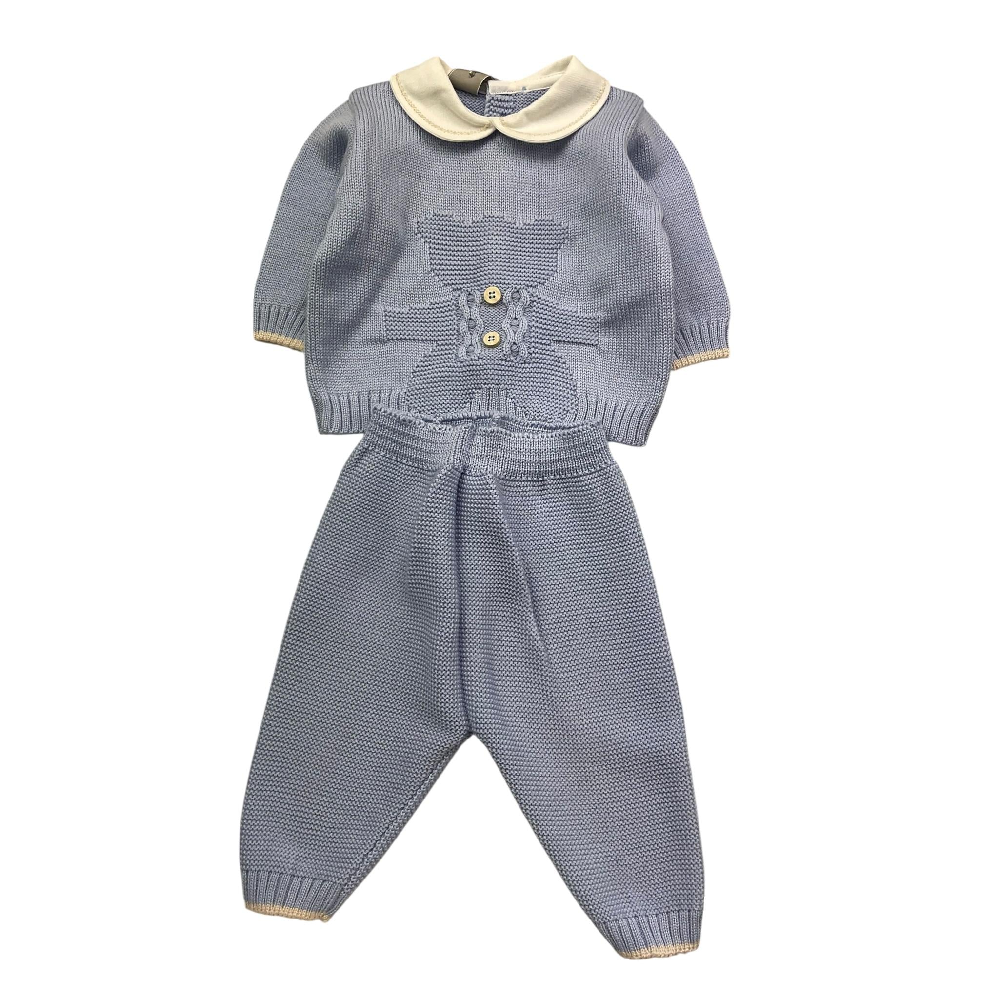 MARLU' completo 2 pezzi maglia-pantalone tinta unita Azzurro per Neonato IF5250 AZZURRO MARLU' 