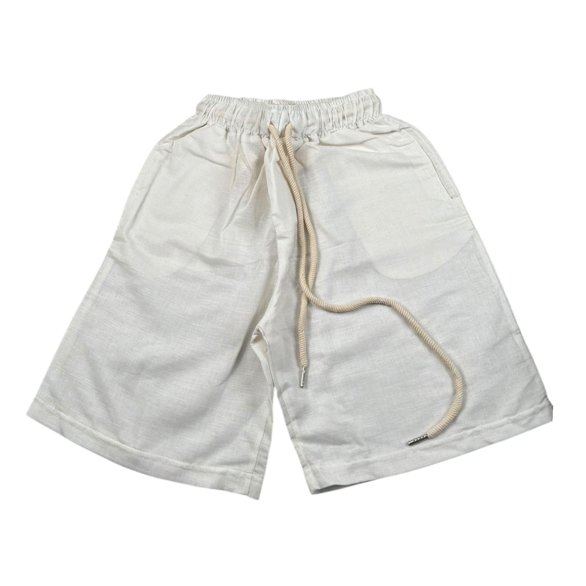 Louis Dieudonne' Bermuda Tinta Unita con Elastico In Vita per Bambino LINO BIANCO LOUIS DIEUDONNE' 