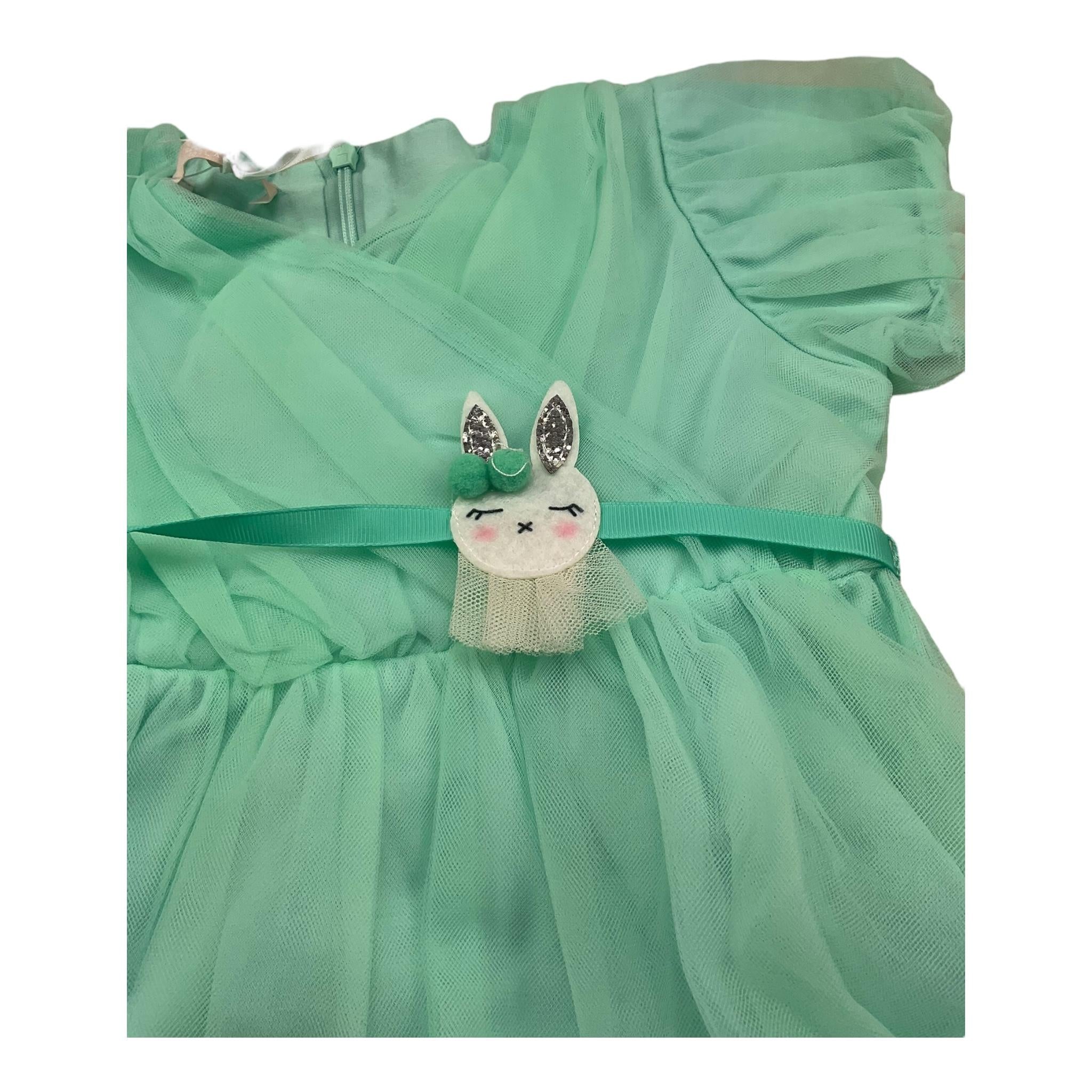 Liu Jo Abito Mezza Manica Tinta Unita In Tulle per Neonata HA5058 VERDE ACQUA LIU JO 