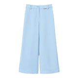Twinset Pantalone A Palazzo Tinta Unita per Bambina 251GJ2QN8X AZZURRO TWINSET 