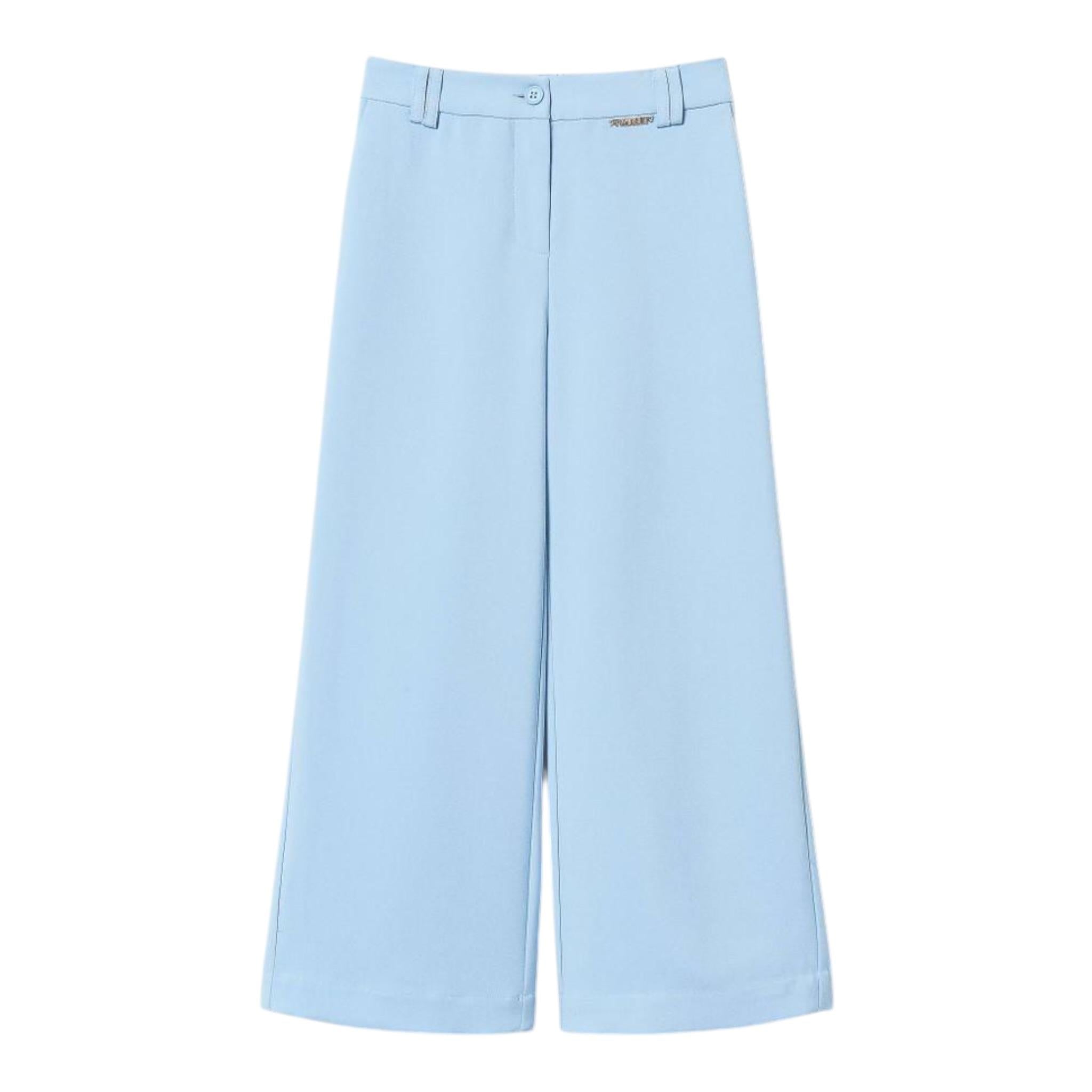 Twinset Pantalone A Palazzo Tinta Unita per Bambina 251GJ2QN8X AZZURRO TWINSET 