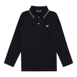 Emporio Armani Polo Tinta Unita con Bottoni per Bambino 8N4FB5 NERO EMPORIO ARMANI 