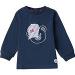 Minibanda Shirt Girocollo Tinta Unita con Stampa per Neonato 3B612 BLU MINIBANDA 