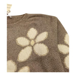 MONNALISA maglia girocollo tinta unita con fiori Tortora per Bambina 798605 TORTORA MONNALISA 