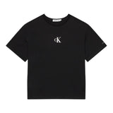 Calvin Klein T-Shirt Girocollo Tinta Unita con Logo per Bambino IG0IG02136 NERO CALVIN KLEIN 