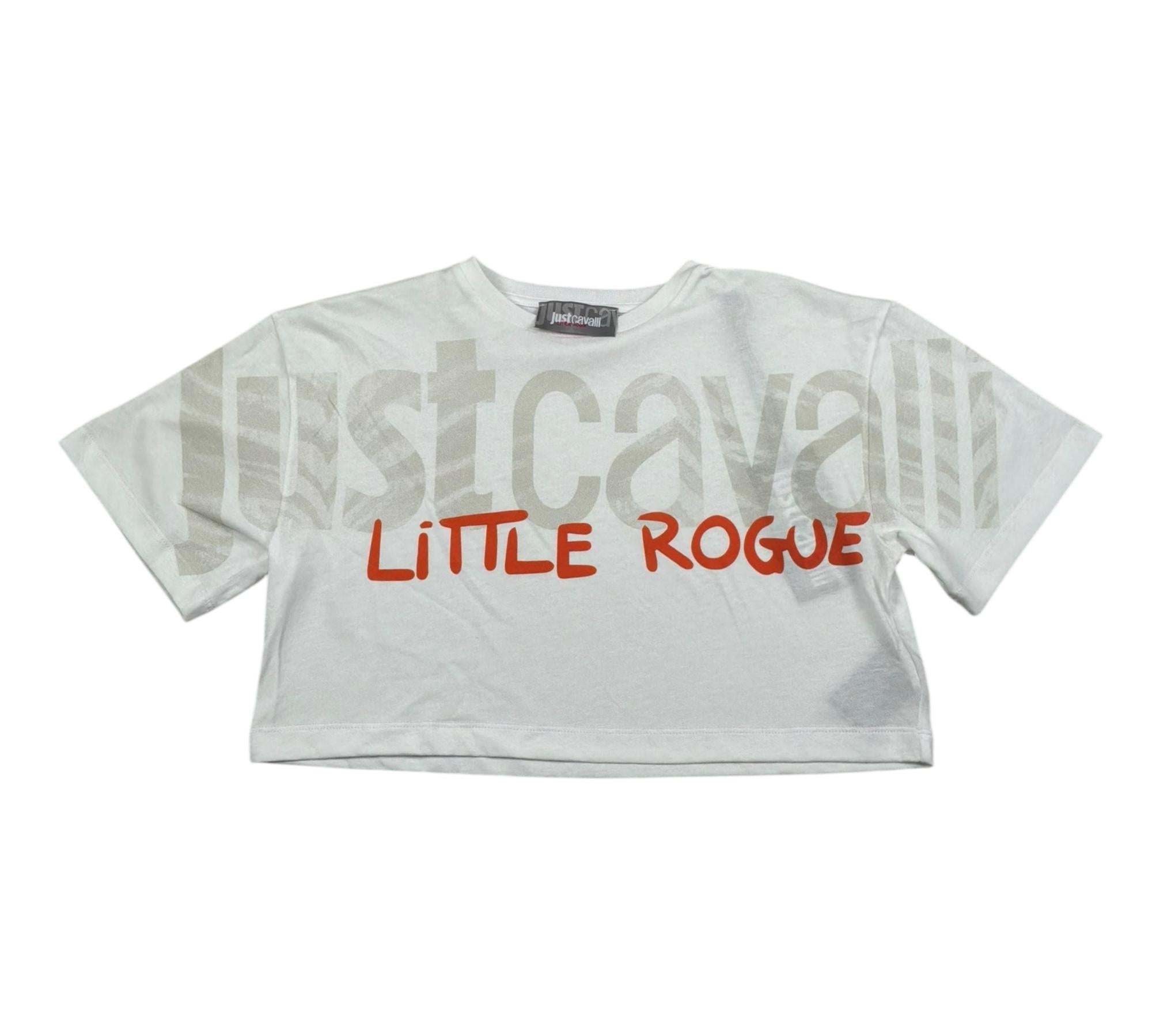 Just Cavalli T-Shirt Girocollo Tinta Unita con Logo per Bambina JGP26206TS BIANCO JUST CAVALLI 