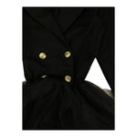 LU LU BY MISS GRANT abito tinta unita con tulle e bottoni Nero per Bambina LL2493 NERO LU LU BY MISS GRANT 