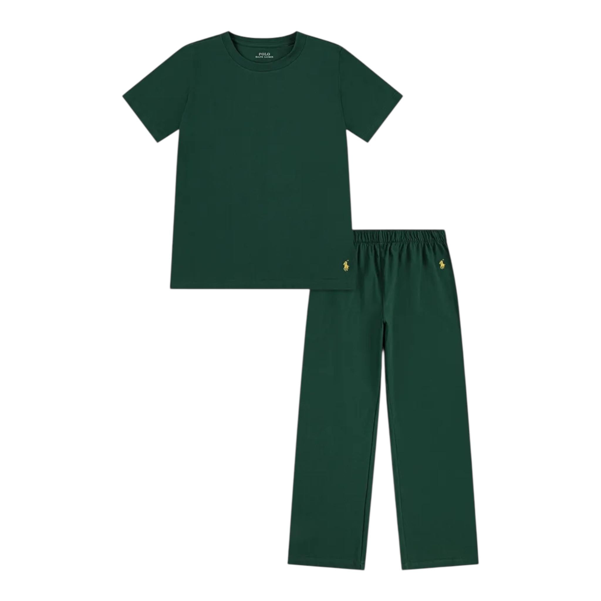 Ralph Lauren Completo 2 Pezzi T-Shirt-Pantalone per Bambino 9P0278 VERDE RALPH LAUREN 