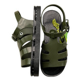 Sensi Sandali Bicolore In Gomma Con Fibie Verde Per Bambina