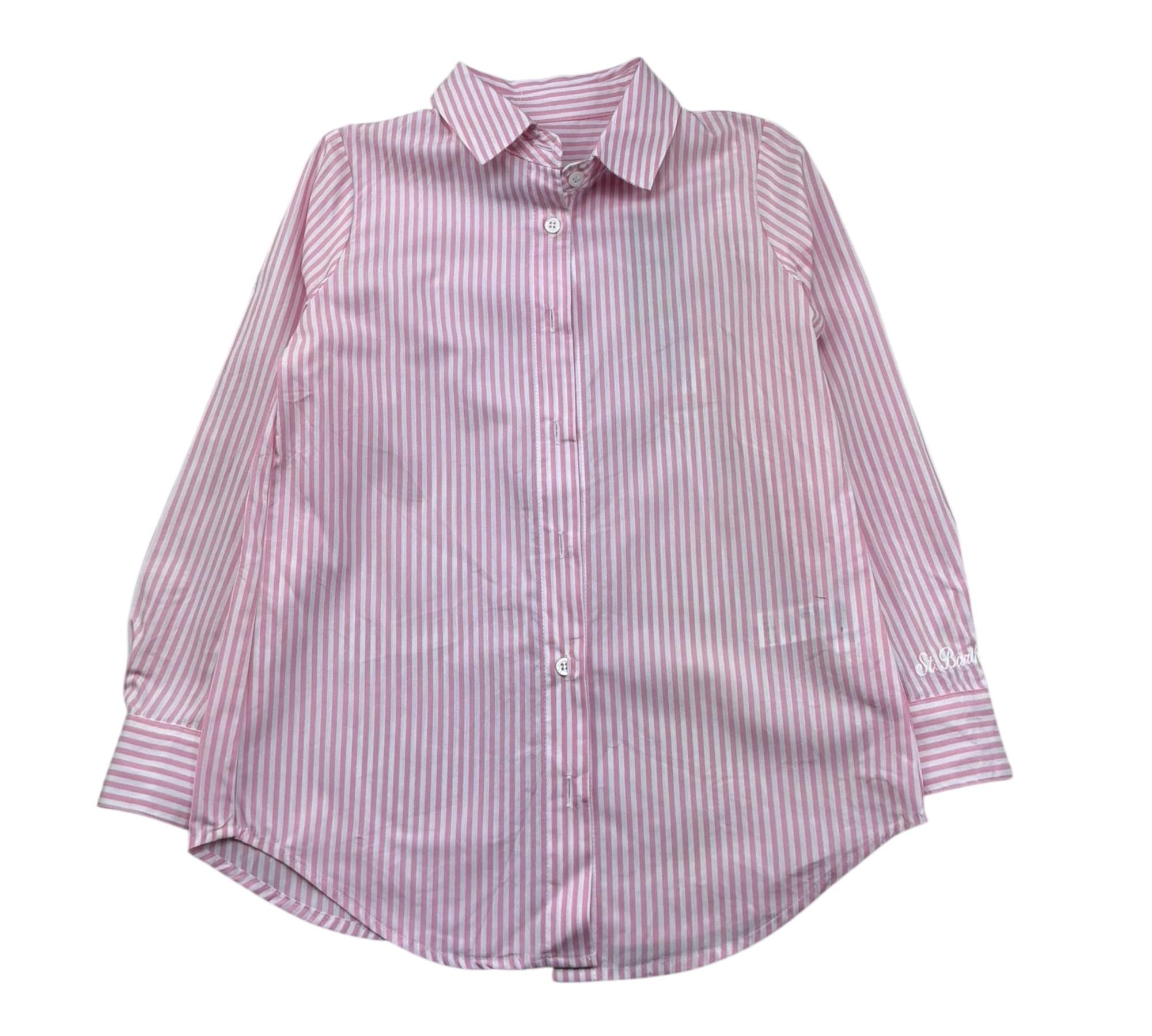 Saint Barth Camicia Bicolore con Fantasia A Righe per Bambina BRIG0033 BIANCO/ROSA SAINT BARTH 