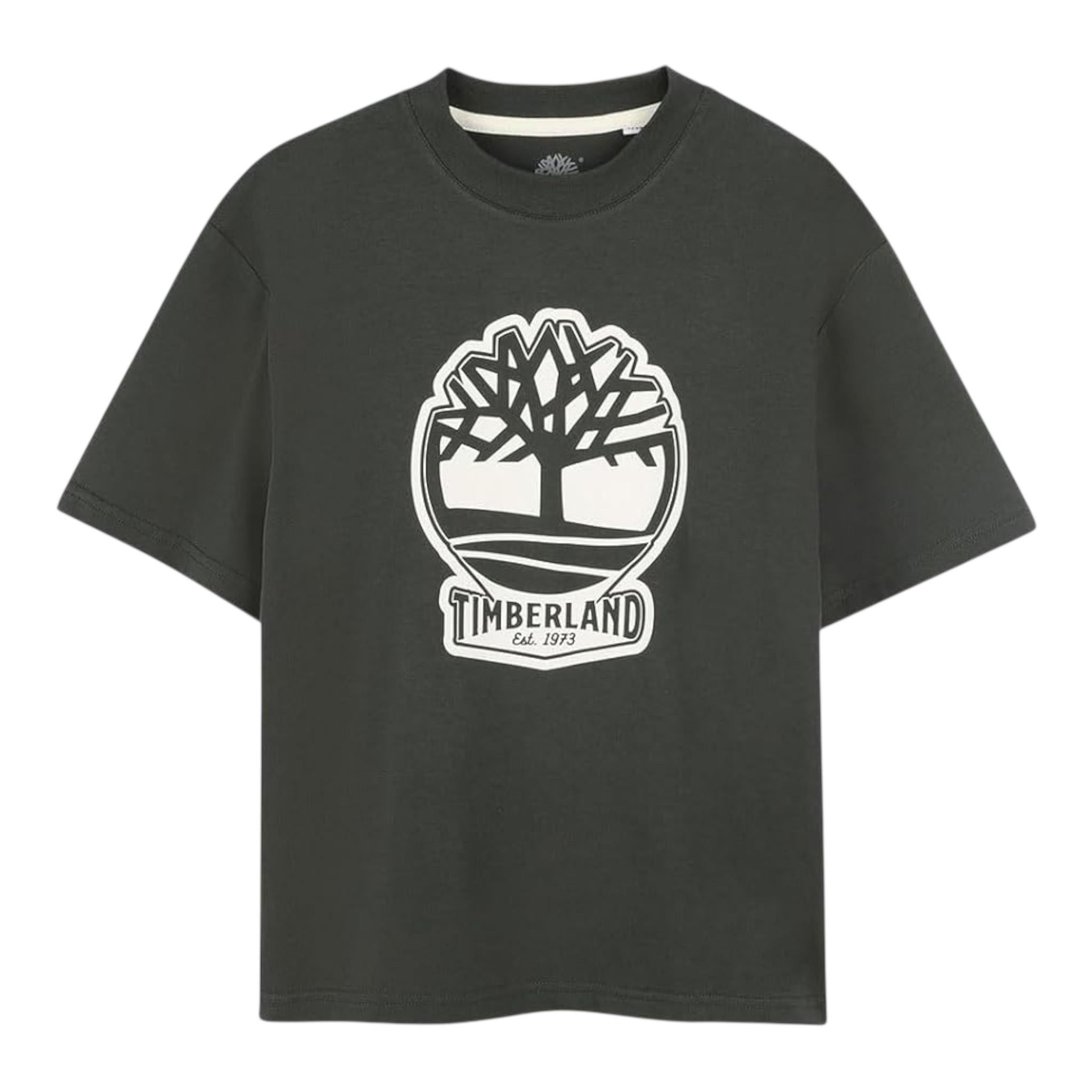 Timberland T-Shirt Girocollo Tinta Unita con Stampa per Neonato T60506T VERDE TIMBERLAND 