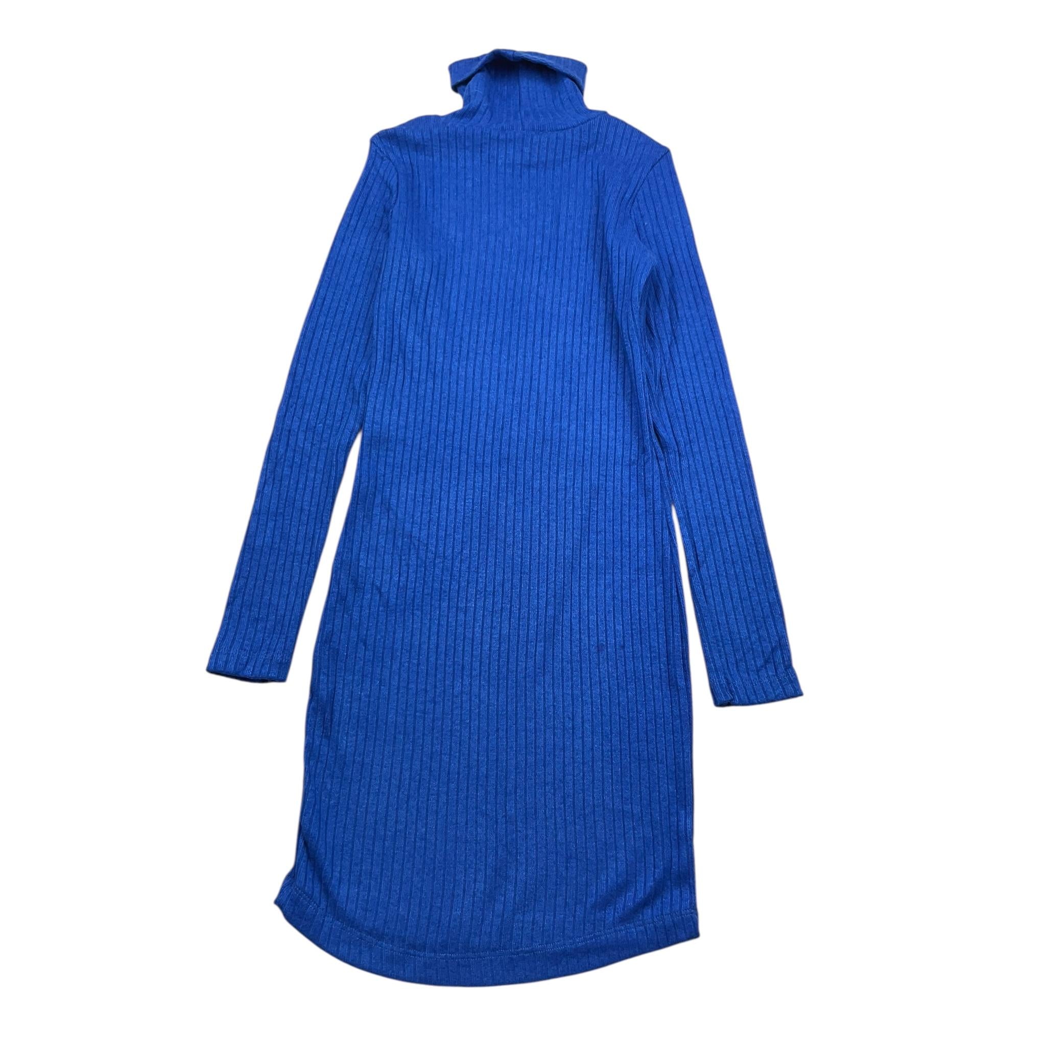 FUN & FUN abito in maglia tinta unita collo alto Cobalto per Bambina 15809 COBALTO FUN & FUN 