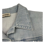 Fracomina Giubbino In Denim Tinta Unita con Bottoni per Bambina FM0912 AZZURRO FRACOMINA 