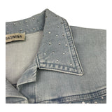 Fracomina Giubbino In Denim Tinta Unita con Bottoni per Bambina FM0912 AZZURRO FRACOMINA 