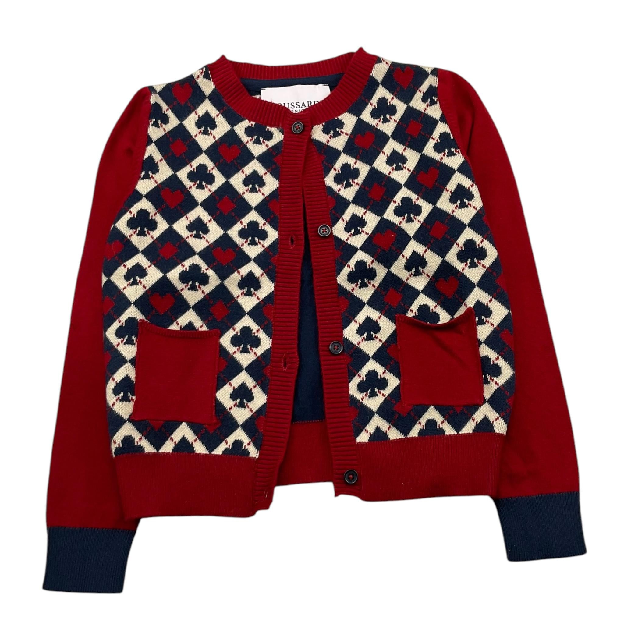 TRUSSARDI cardigan stampa fantasia Rosso per Bambina TGA250565CD ROSSO TRUSSARDI 