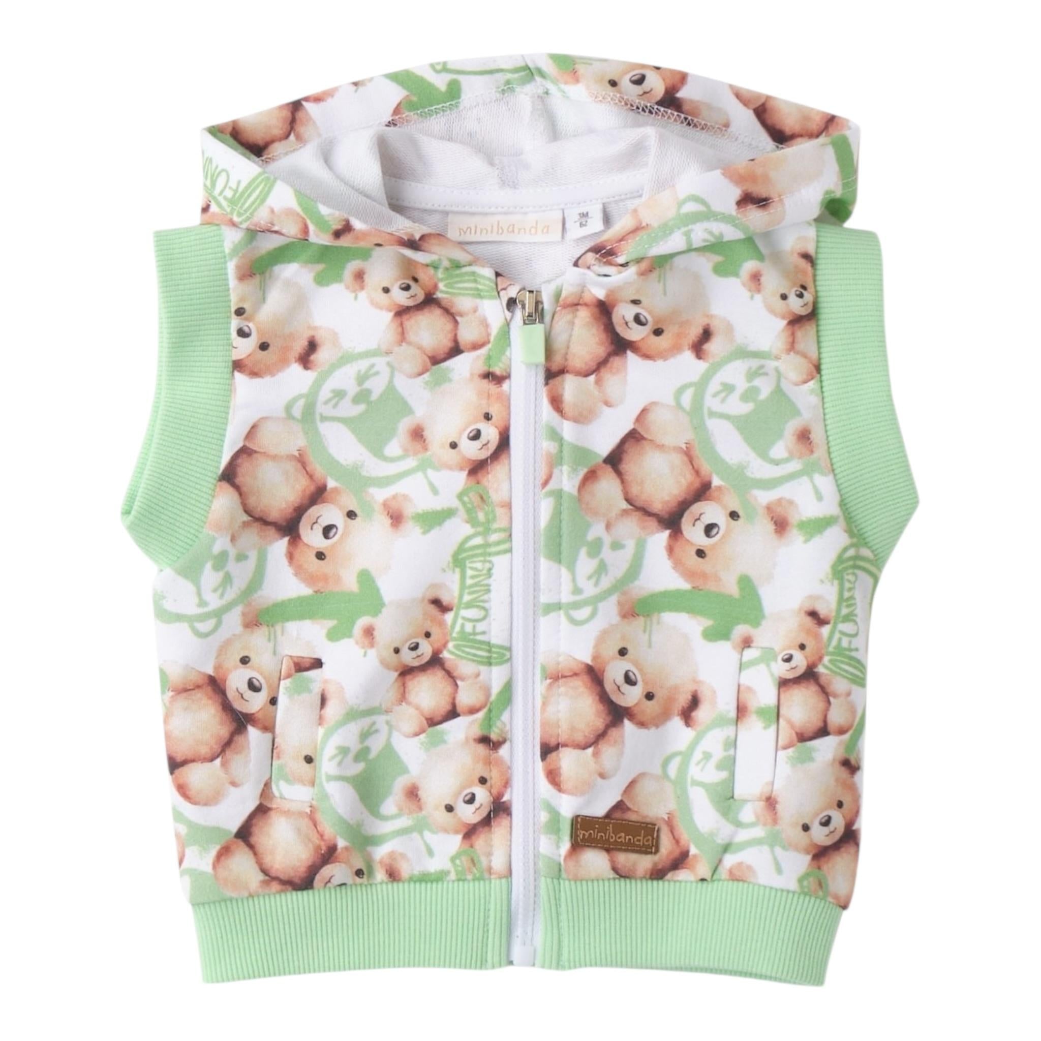 Mini Banda Completo 3 Pezzi Felpa-Shirt-Pantalone per Neonato 3B640 VERDE MINI BANDA 