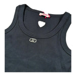 Liu Jo Canotta Tinta Unita con Traforo A Forma di Cuore per Bambina GA5199XX NERO LIU JO 