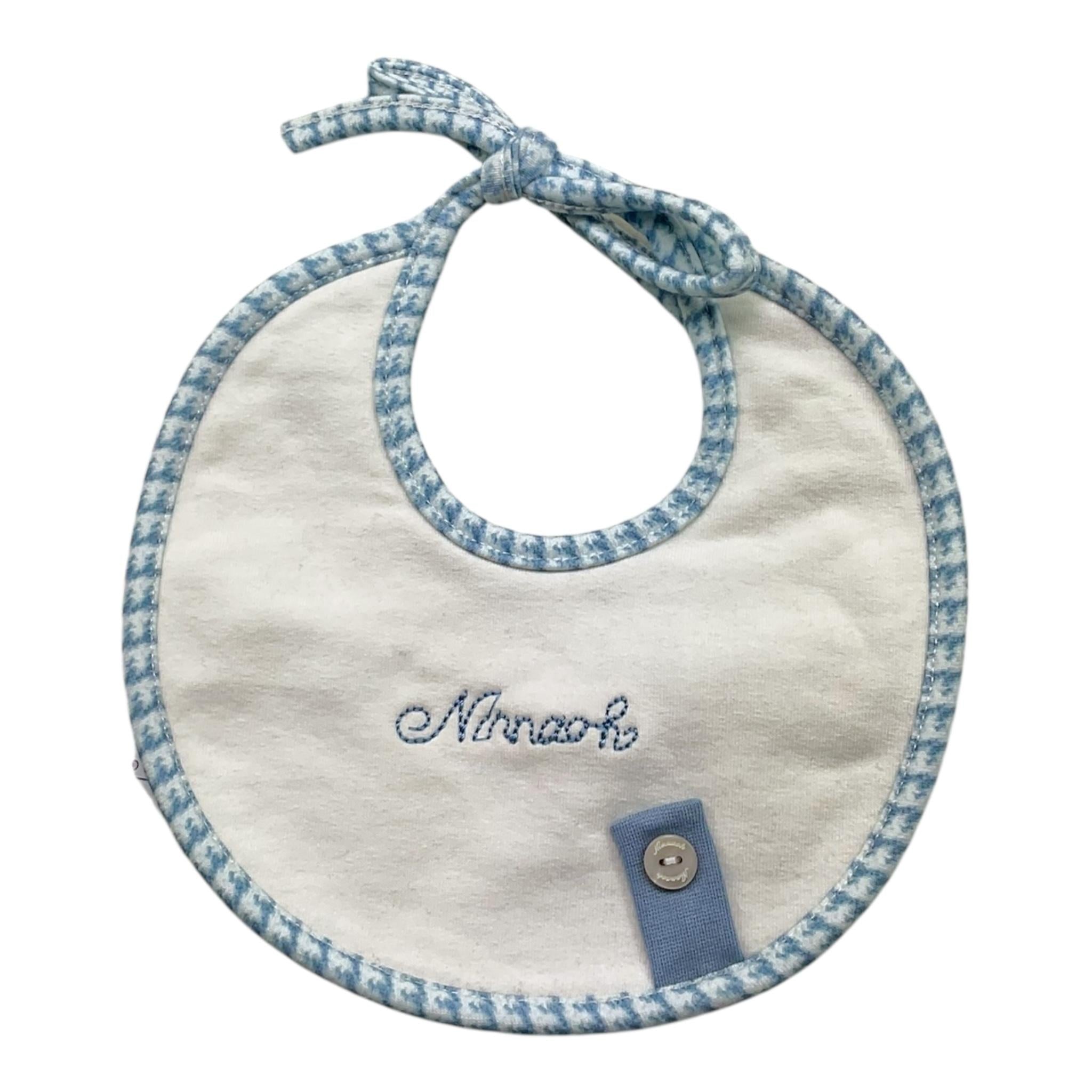 Ninnaoh Bavetta Tinta Unita con Stampa per Neonato I23260 BIANCO NINNAOH 