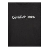 Calvin Klein T-Shirt Girocollo Tinta Unita con Stampa Nero per Bambino