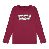 LEVI'S shirt girocollo tinta unita con stampa Bordeaux per Bambina 4EL056 BORDEAUX LEVI'S 