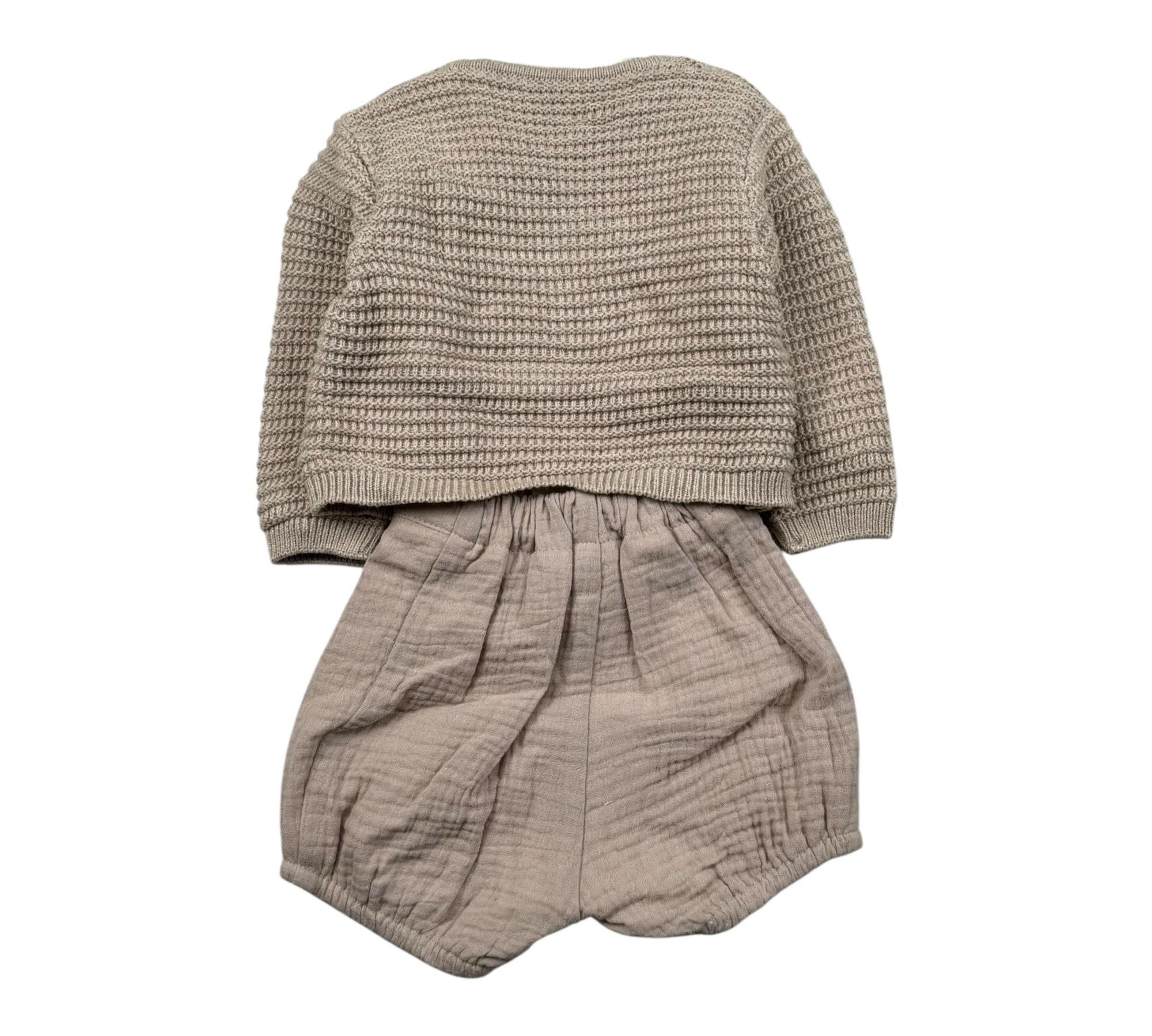 Wedoble Completo 3 Pezzi Camicia-Cardigan-Pagliaccetto per Neonato 006151906 BEIGE WEDOBLE 