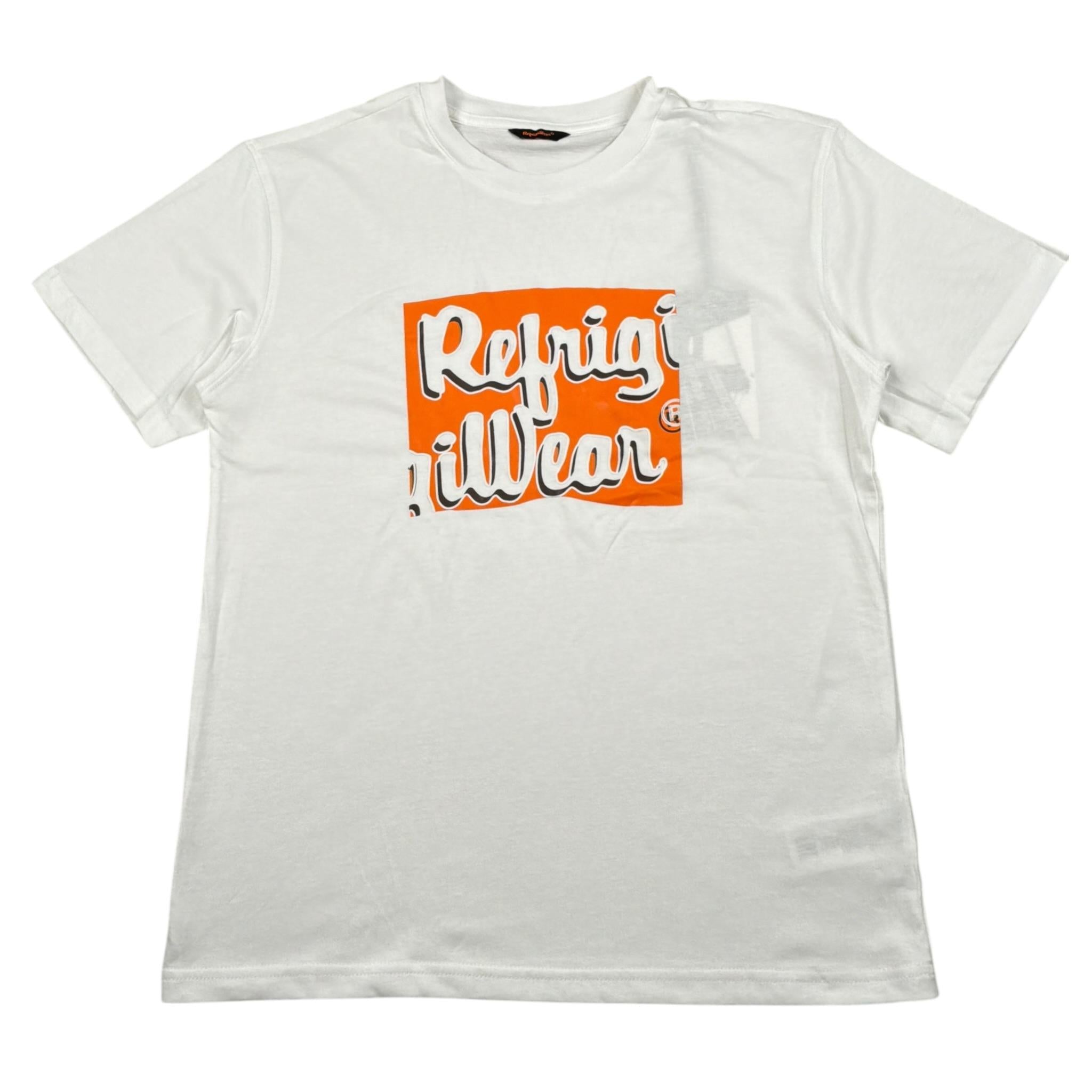 Refrigiwear T-Shirt Girocollo Tinta Unita con Logo per Bambino 121TRMJS25 BIANCO REFRIGIWEAR 