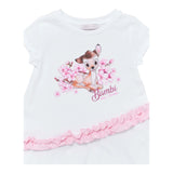 Monnalisa T-Shirt Girocollo Tinta Unita con Stampa per Bambino 19E606 BIANCO MONNALISA 