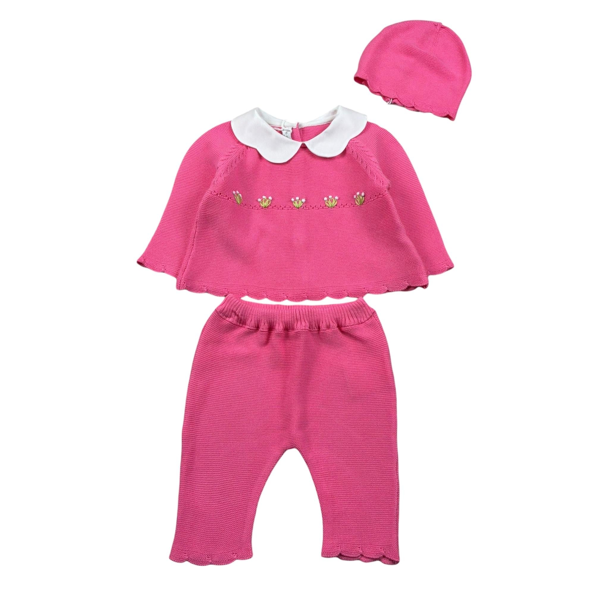 Le Coconne Completo 3 Pezzi Maglia-Pantalone-Cappello per Neonata LCN2440 FUXIA LE COCONNE 