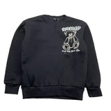 BRAND NAME felpa chiusa girocollo tinta unita con stampa Nero per Bambina BN351S NERO BRAND NAME 