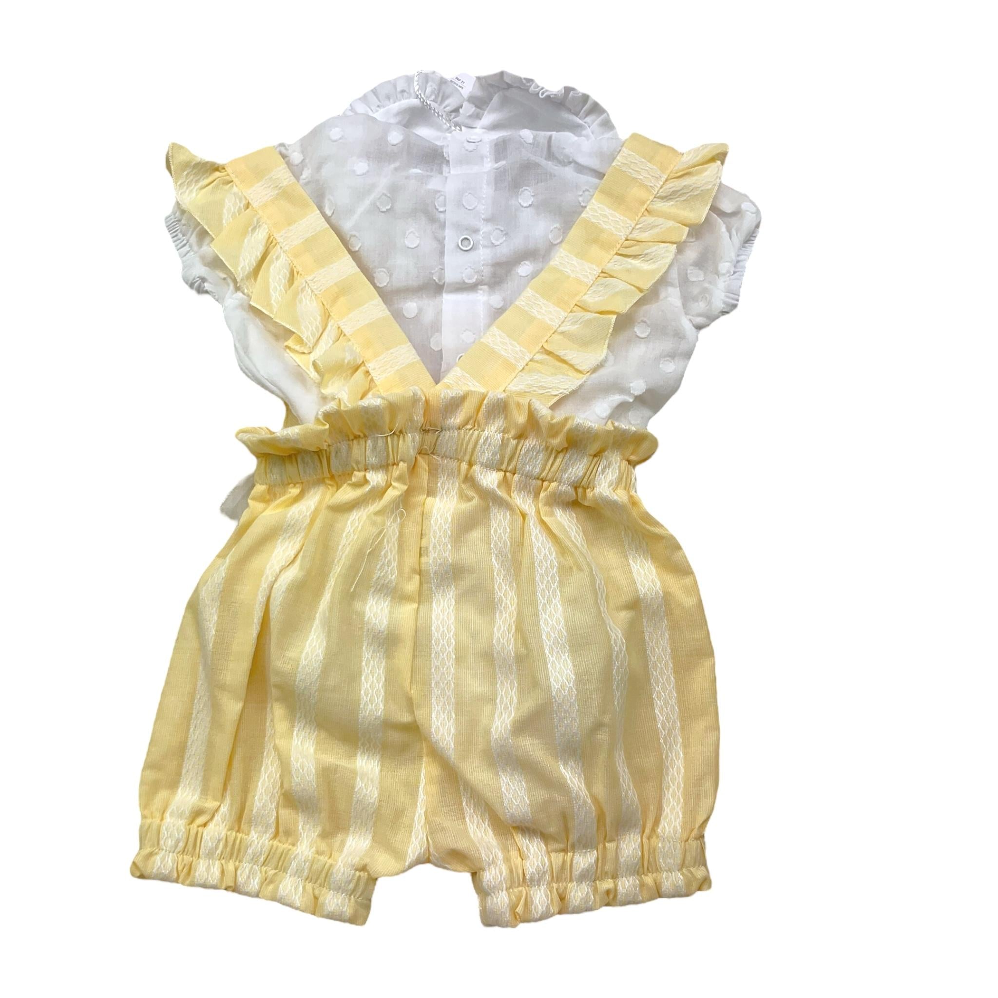 La Sartoria Dei Piccoli Completo 2 Pezzi Short con Bretelle-Camicia per Neonata LPB3111 BIANCO LA SARTORIA DEI PICCOLI 