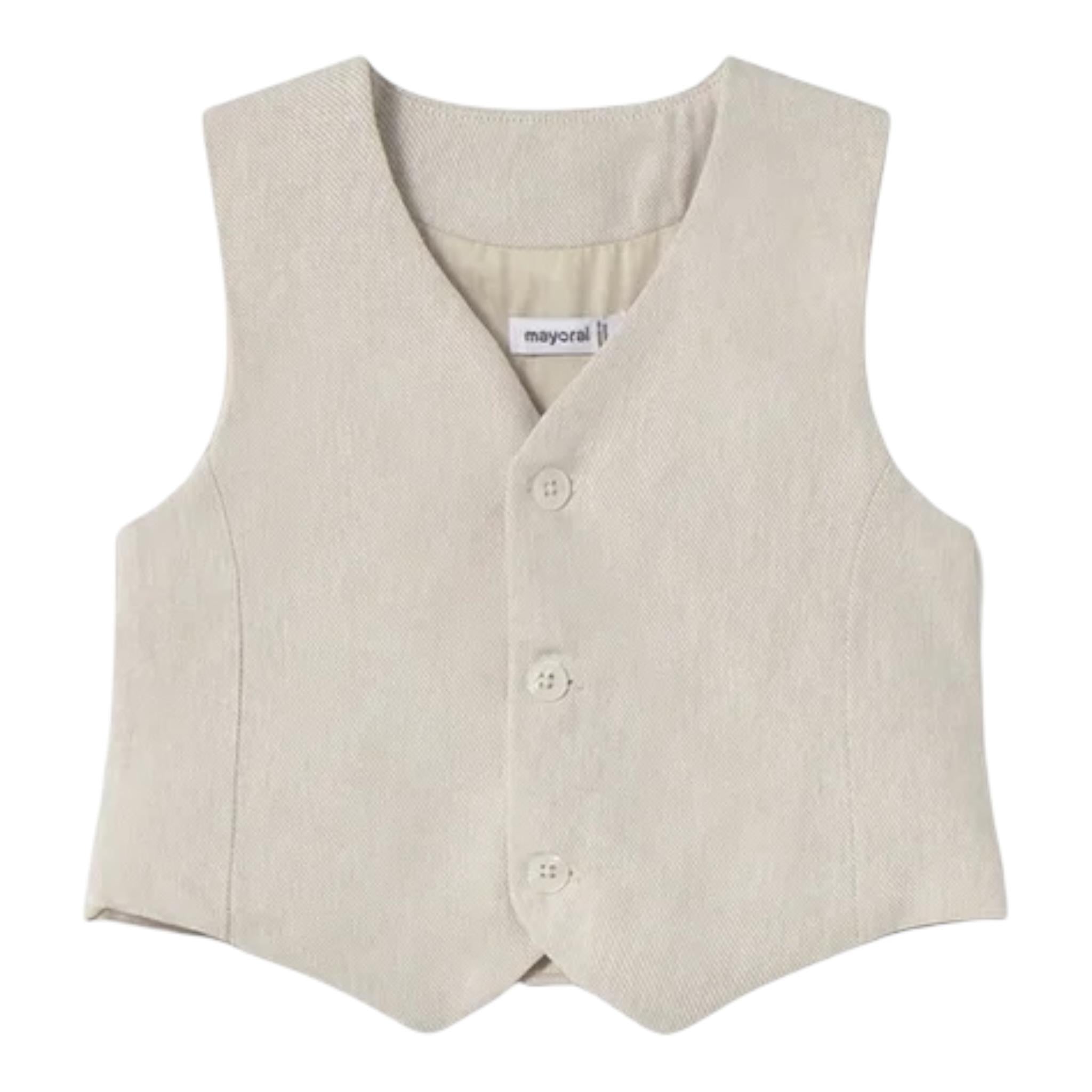 Mayoral Gilet Tinta Unita con Bottoni per Neonato 1303 BEIGE MAYORAL 