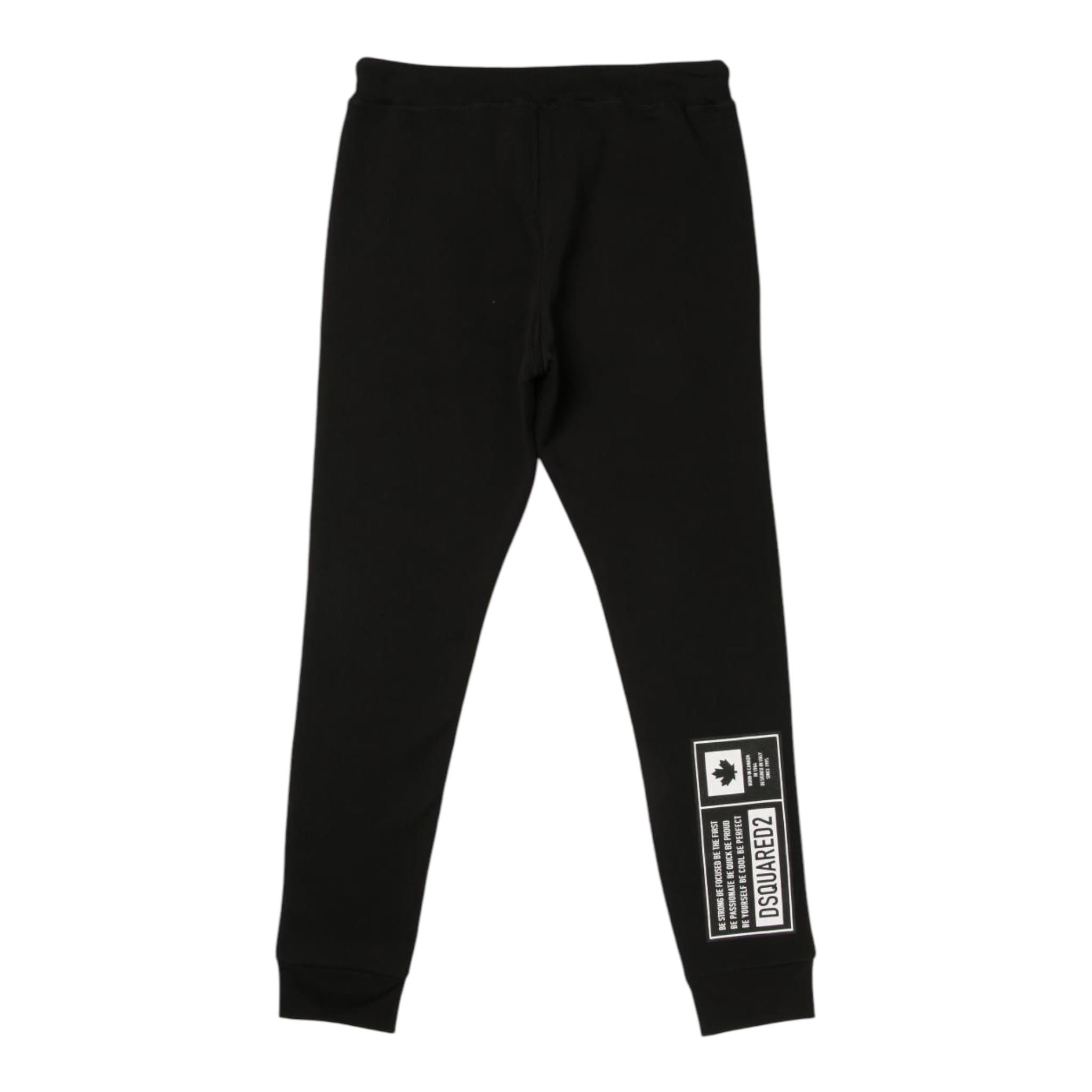 DSQUARED2 pantalone modello tuta tinta unita con stampa Nero per Bambino DQ0546 NERO DSQUARED2 