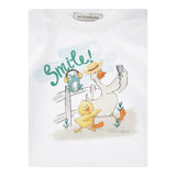 Monnalisa T-Shirt Girocollo Tinta Unita con Stampa per Neonato 28E603 BIANCO MONNALISA 