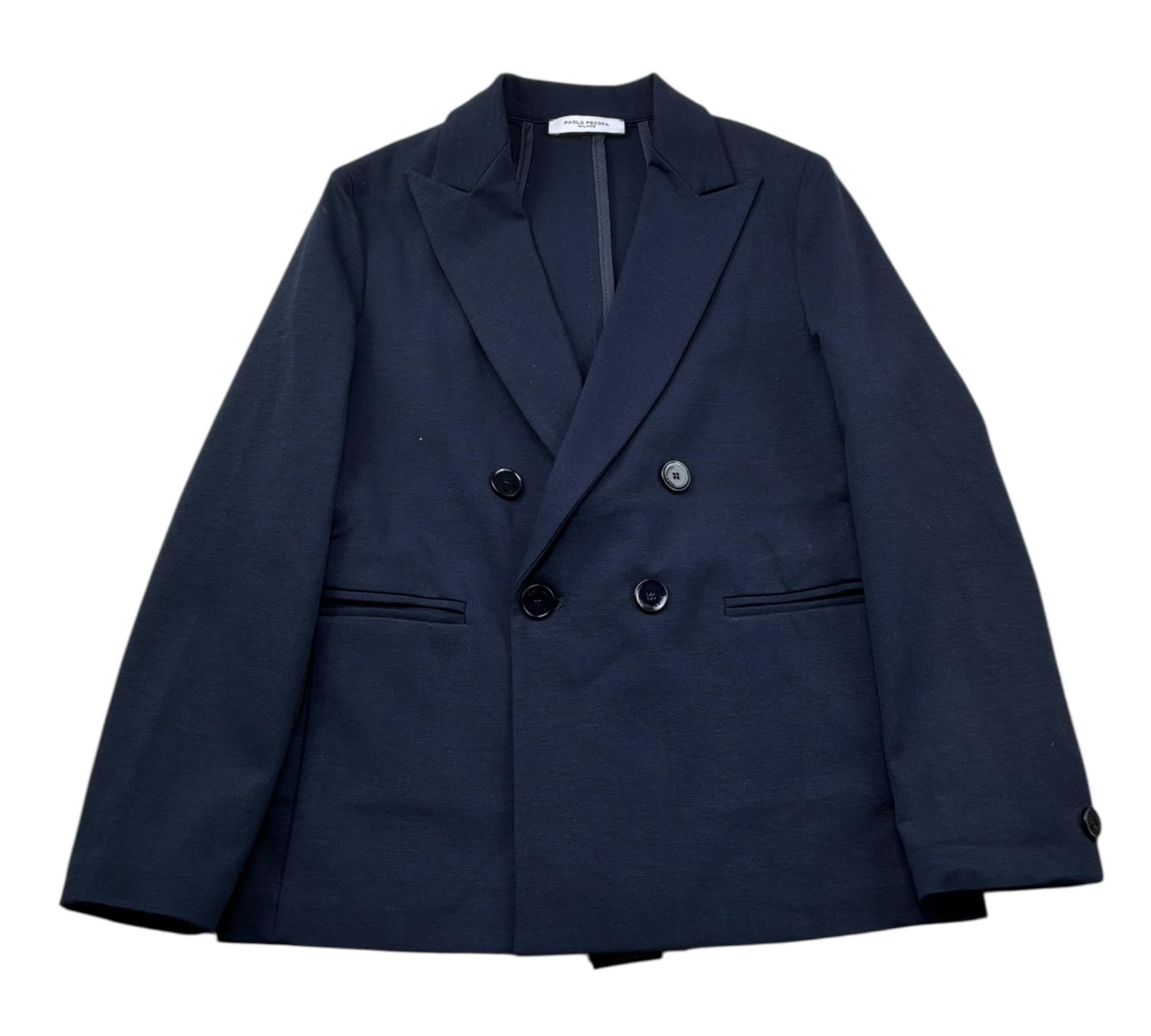 Paolo Pecora Giacca Tinta Unita Doppiopetto  per Bambino PP4198 BLU PAOLO PECORA 