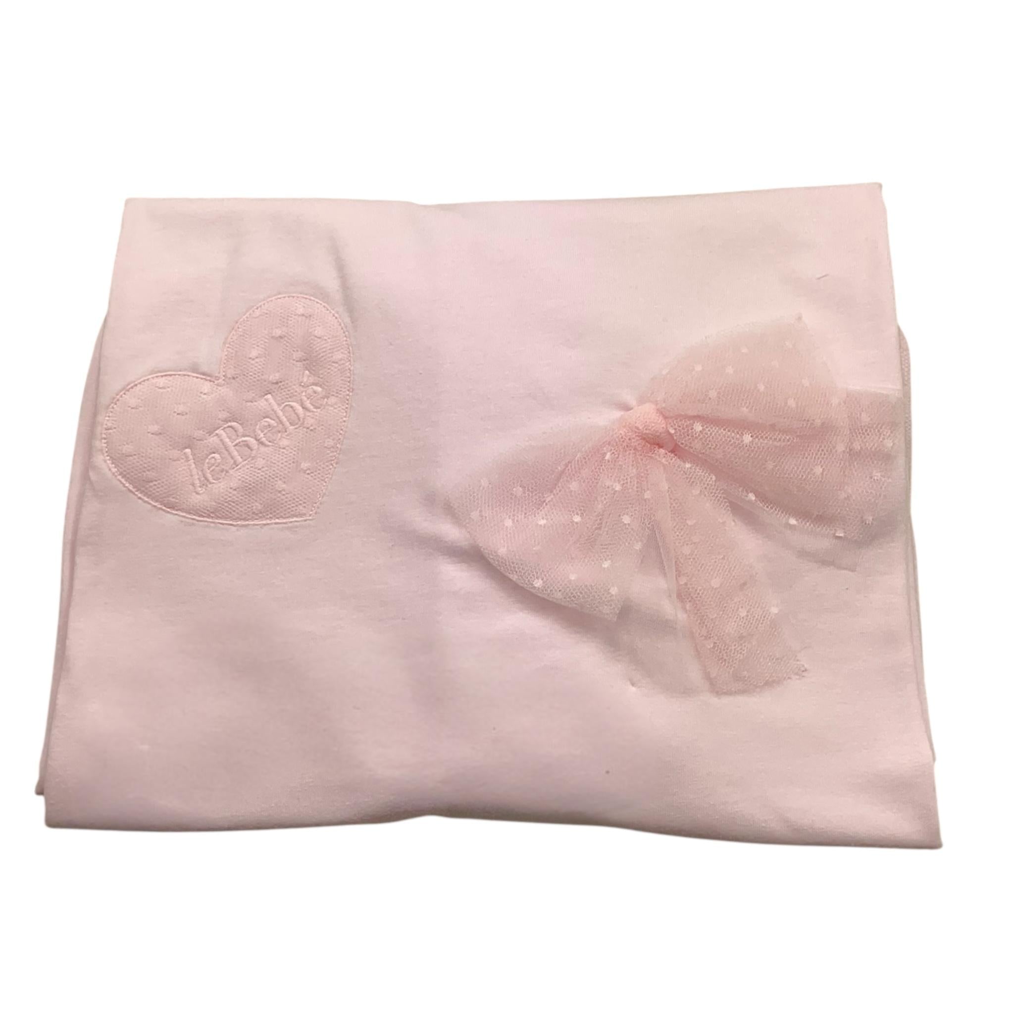 Le Bebe Coperta Tinta Unita con Applicazioni per Neonata LBG5604 ROSA LE BEBE 