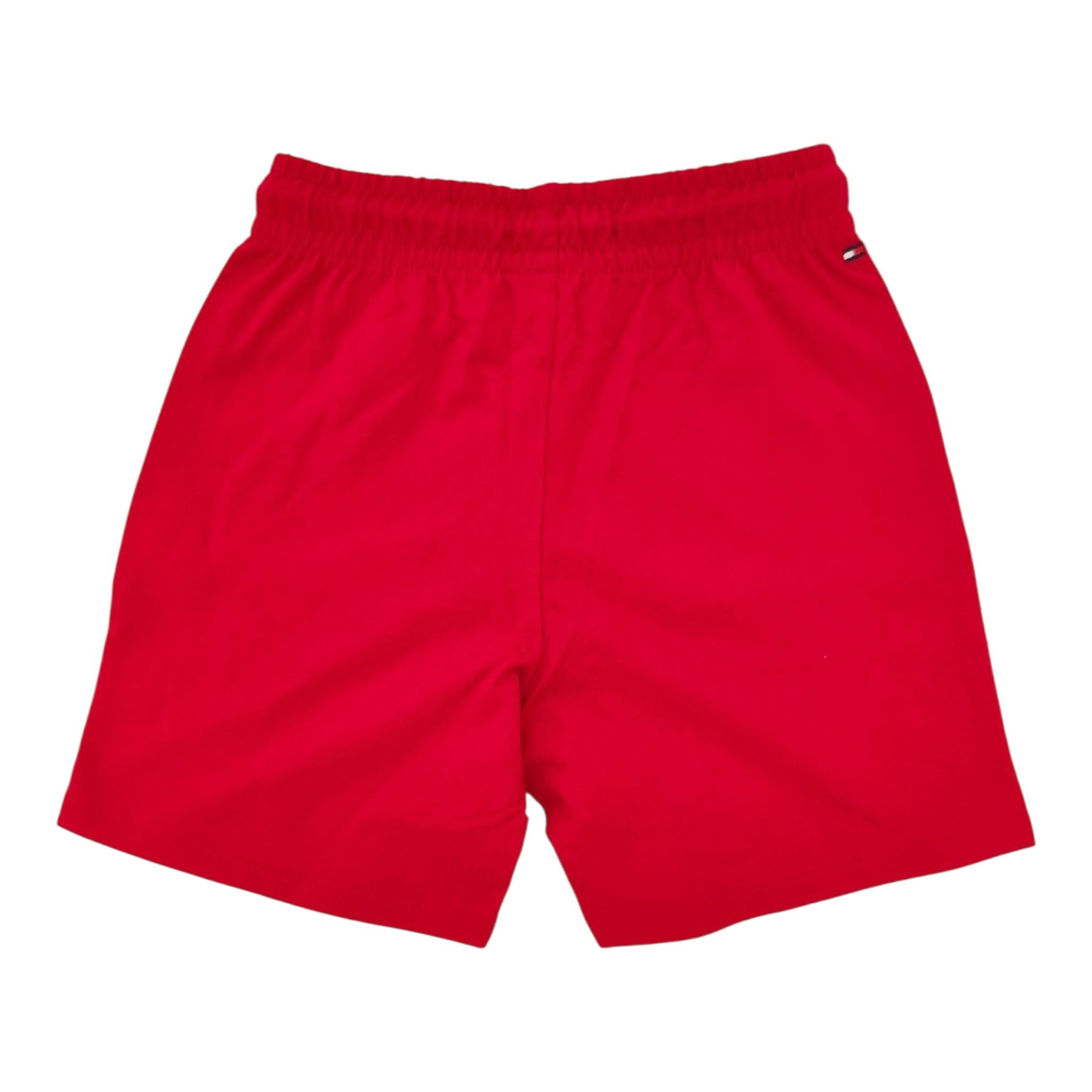 Tommy Hilfiger Bermuda Tinta Unita con Logo per Bambino KB0KB09477 ROSSO TOMMY HILFIGER 