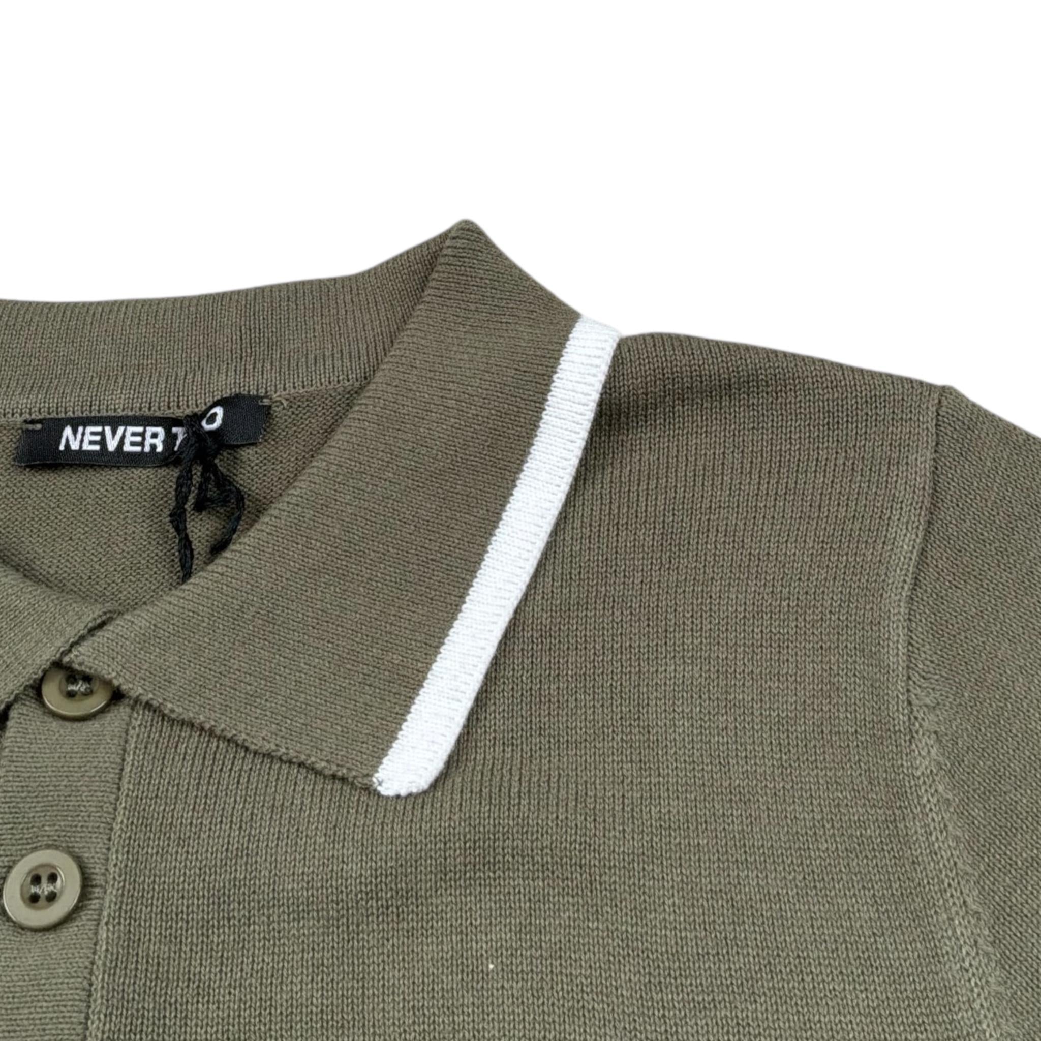 Never Too Polo Mezza Manica tinta unita Verde per Bambino NT2371B VERDE NEVER TOO 