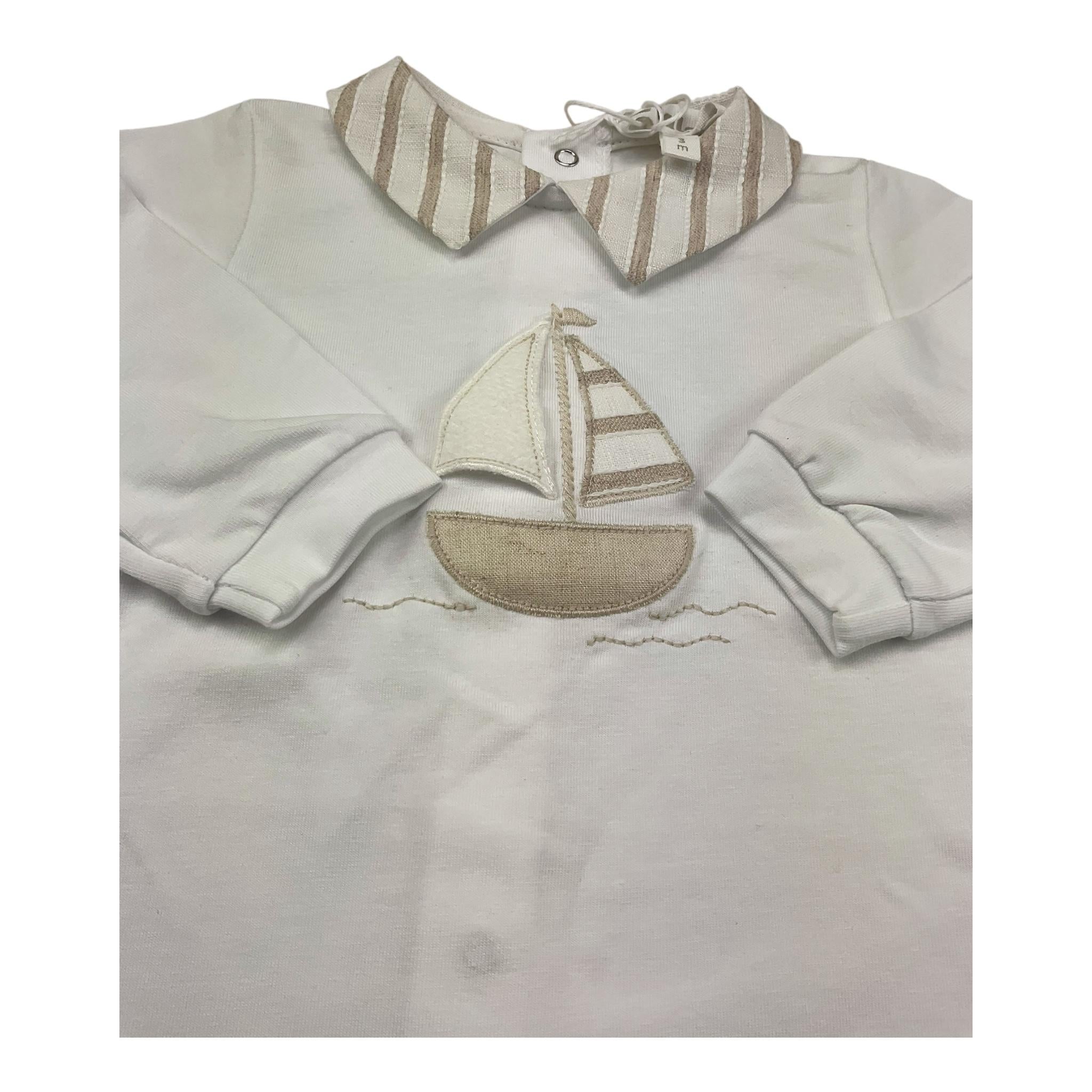 Lalalu' Tutina Manica Lunga Tinta Unita per Neonato TJL2P BIANCO LALALU' 