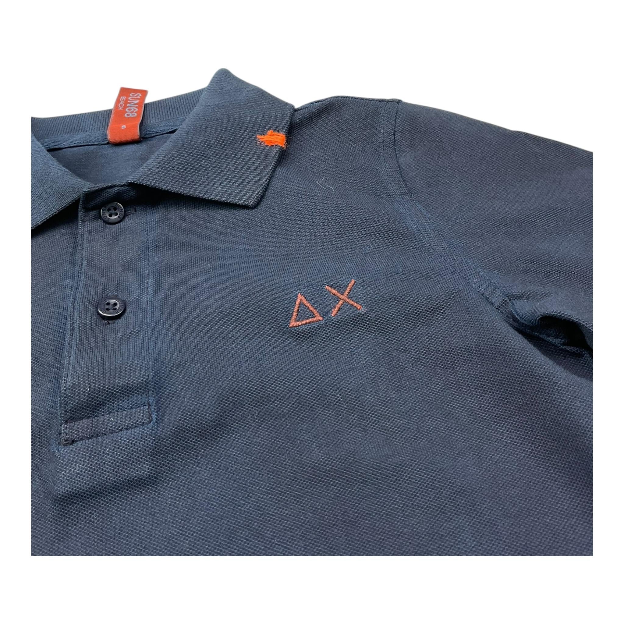 Sun68 Polo Mezza Manica Tinta Unita per Bambino CPA35343 BLU SUN68 