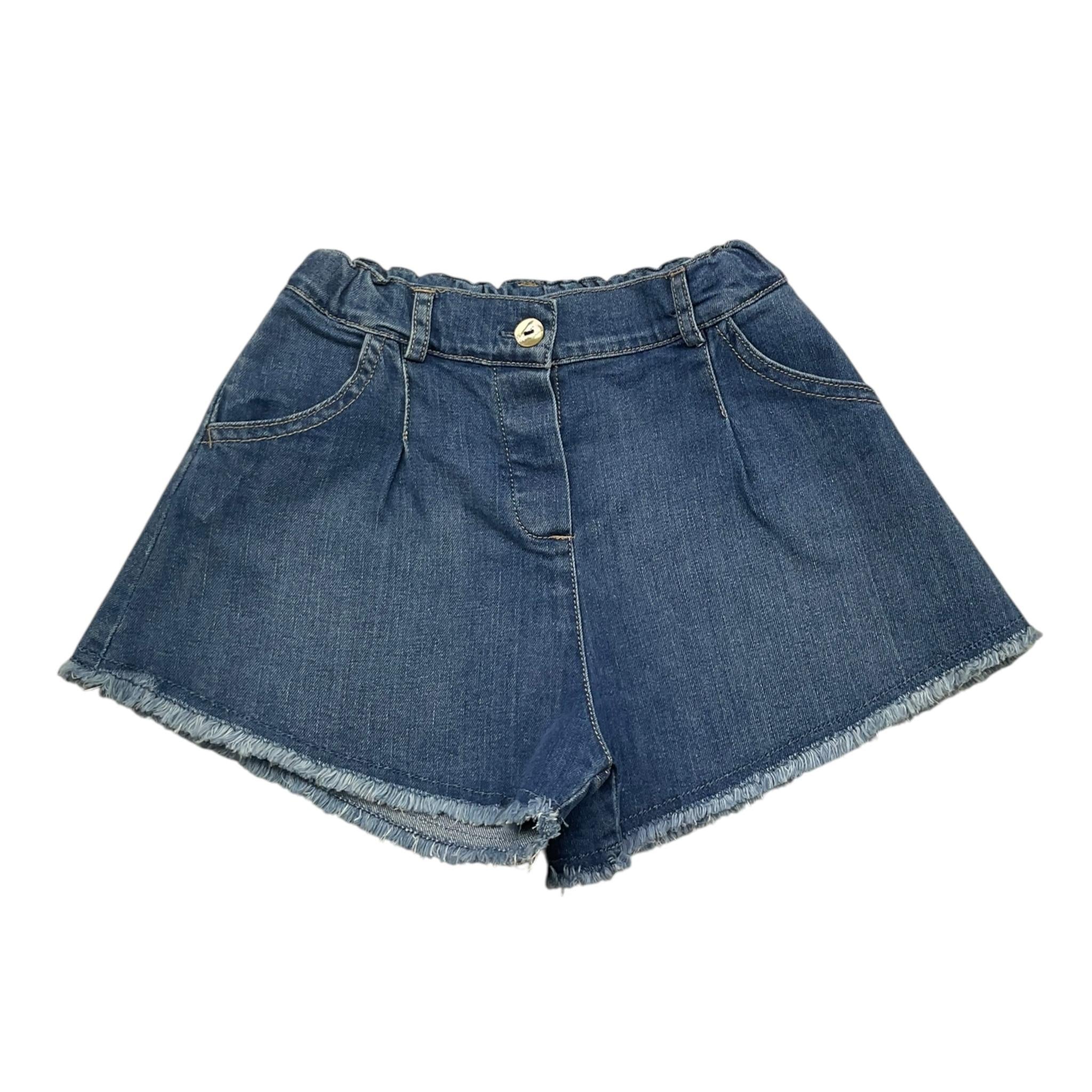 Zhoe & Tobiah Short In Denim Tinta Unita per Bambina IM1F BLU ZHOE & TOBIAH 